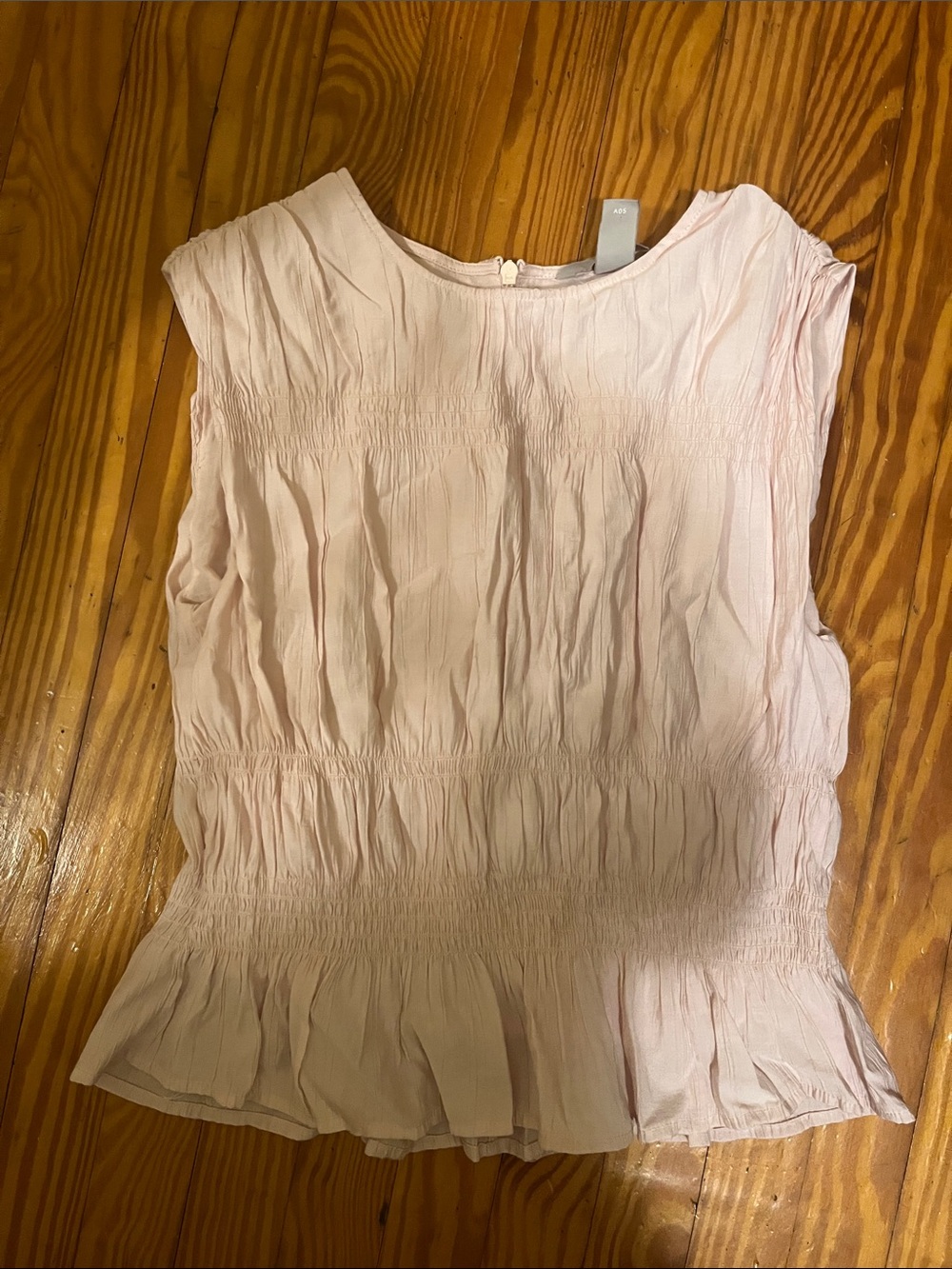 H&M Light Pink Sleeveless Smocked Peplum Top